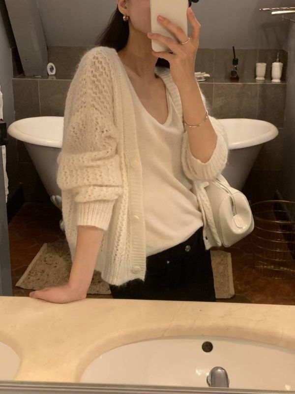 韓系柔軟羊毛混紡背心 