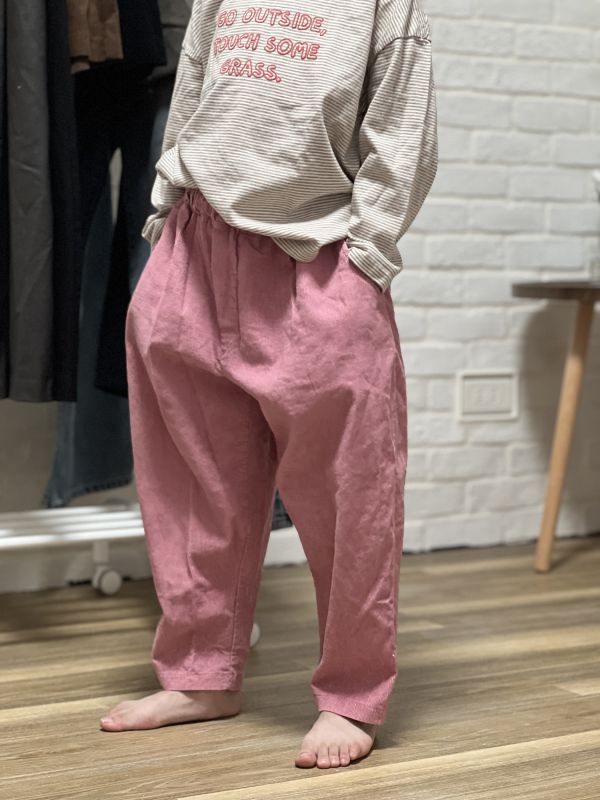 韓系燈芯絨鬆緊褲 