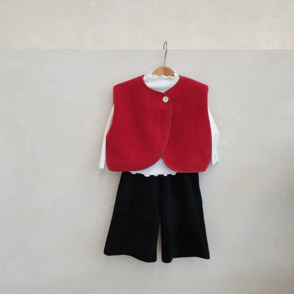 圓弧厚絨背心(2色) 