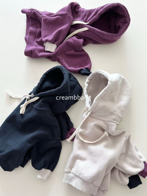 雙配色厚棉連帽上衣 