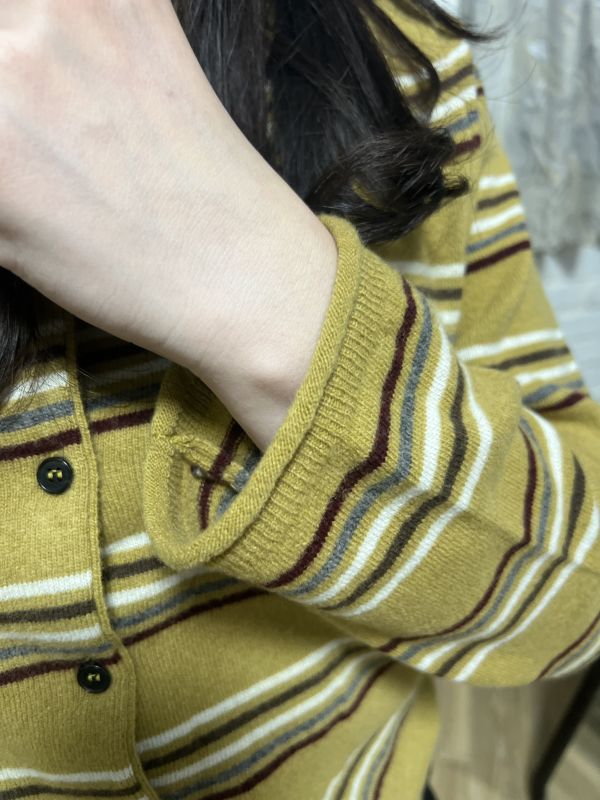 復古條紋針織上衣 