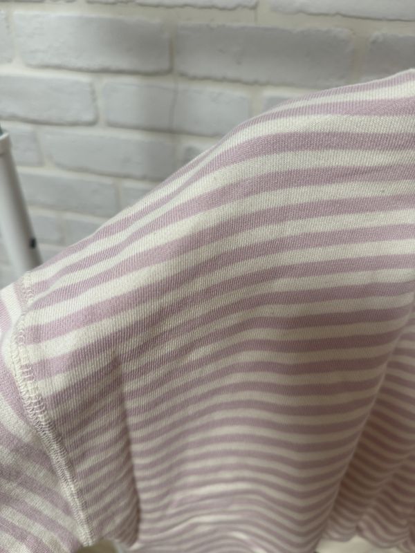 奶霜粉條紋親膚棉T 