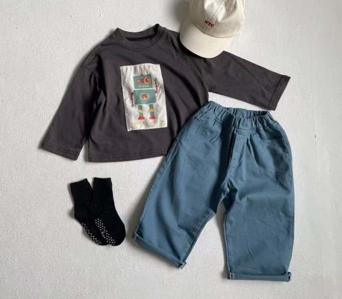 機器人插畫長袖T 