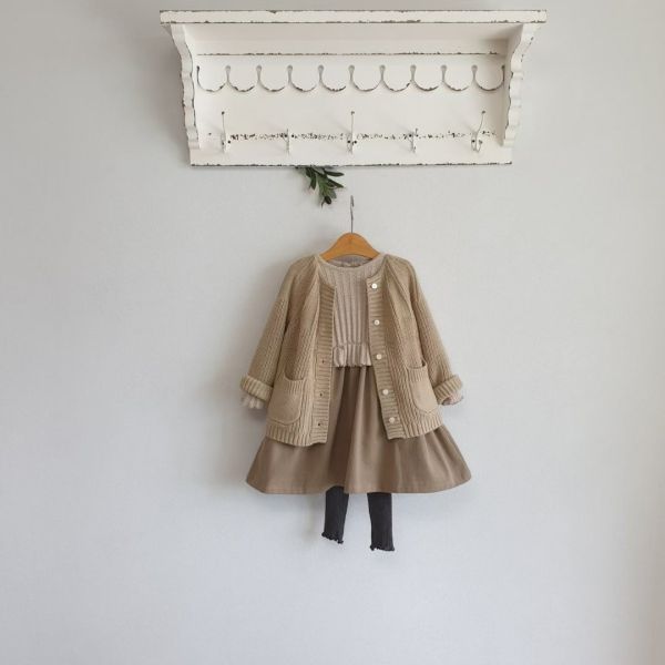 針織拼接洋裝（2色） 