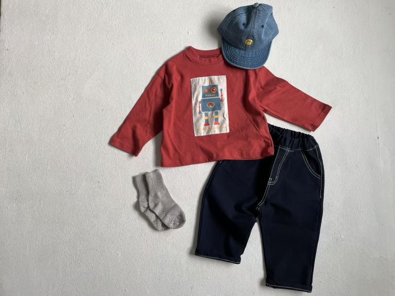 機器人插畫長袖T 