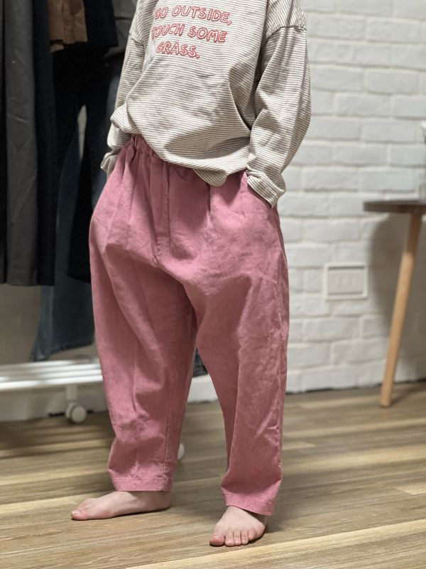 韓系燈芯絨鬆緊褲 