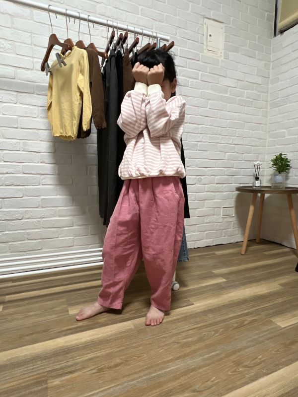 奶霜粉條紋親膚棉T 