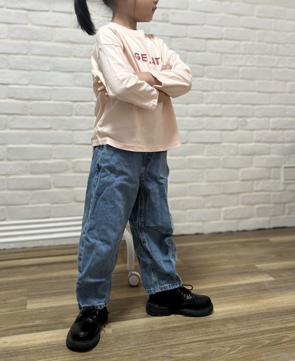 正韓條紋文青長袖上衣 正韓,上衣,文青風,童裝