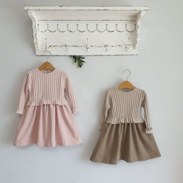 針織拼接洋裝（2色） 