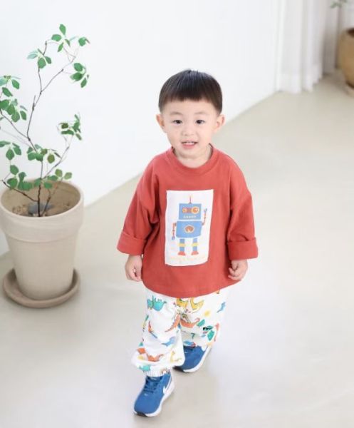 機器人插畫長袖T 