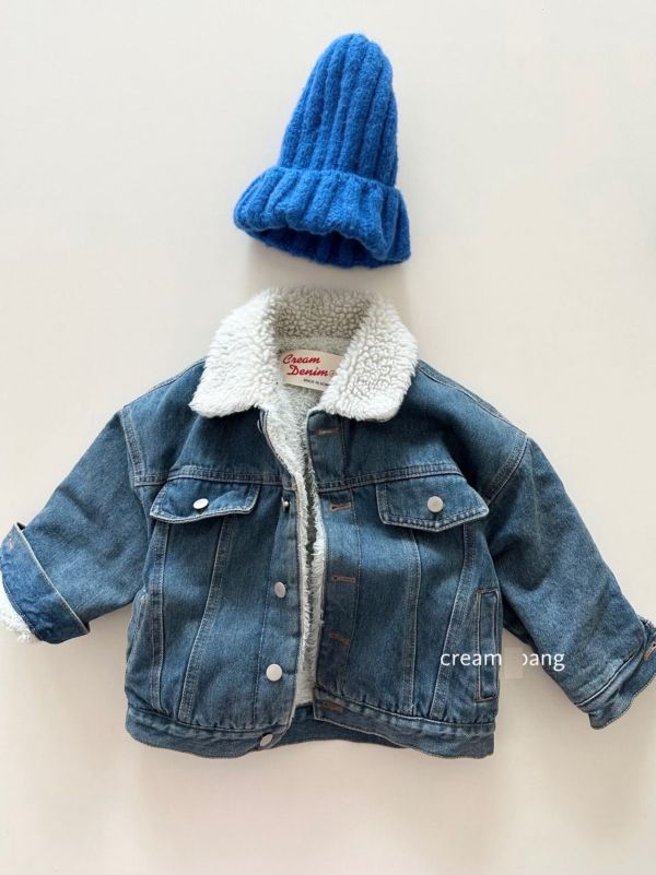 加絨牛仔外套 