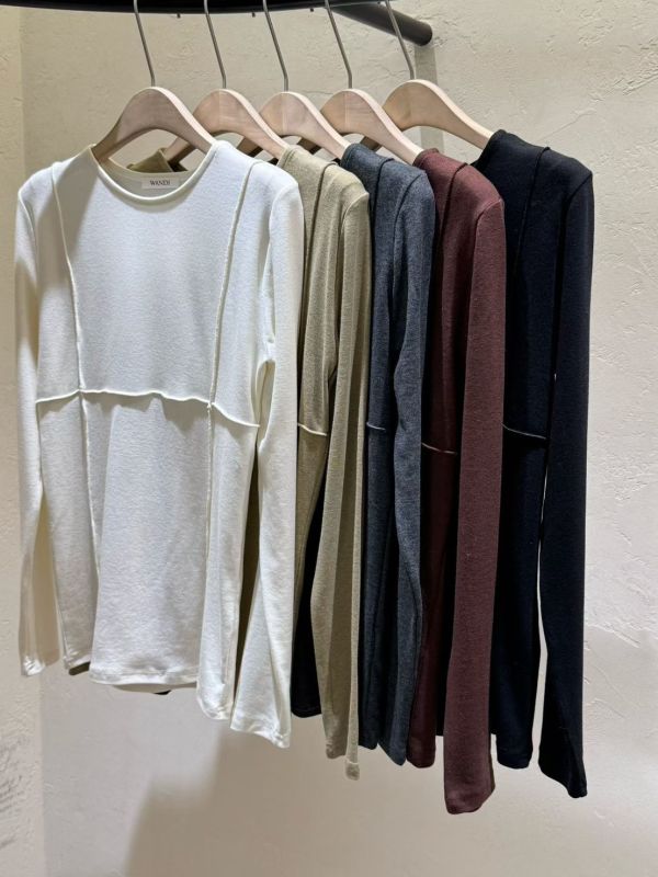 秋冬柔感拼接長袖上衣 