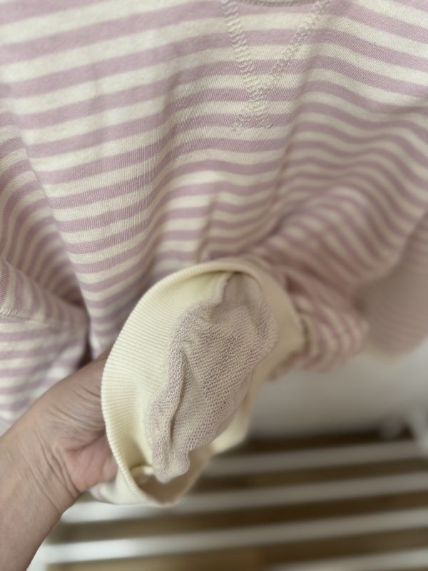 奶霜粉條紋親膚棉T 