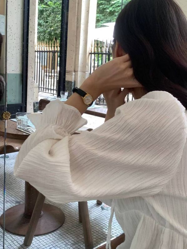 浪漫皺摺綁帶上衣（薄款） 