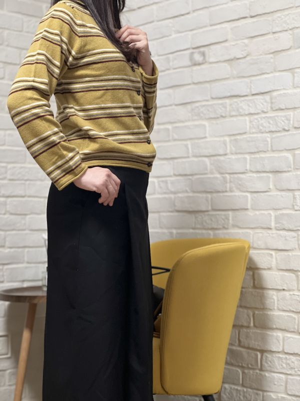 復古條紋針織上衣 