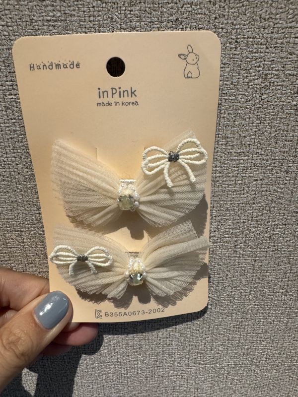 NYUNYU 格紋布面髮夾組（2入） 正韓,真皮,單肩包