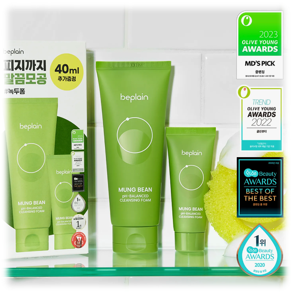 beplain 綠豆pH平衡潔面泡沫 