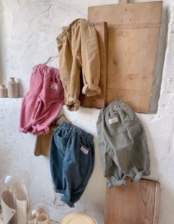 韓系燈芯絨鬆緊褲 