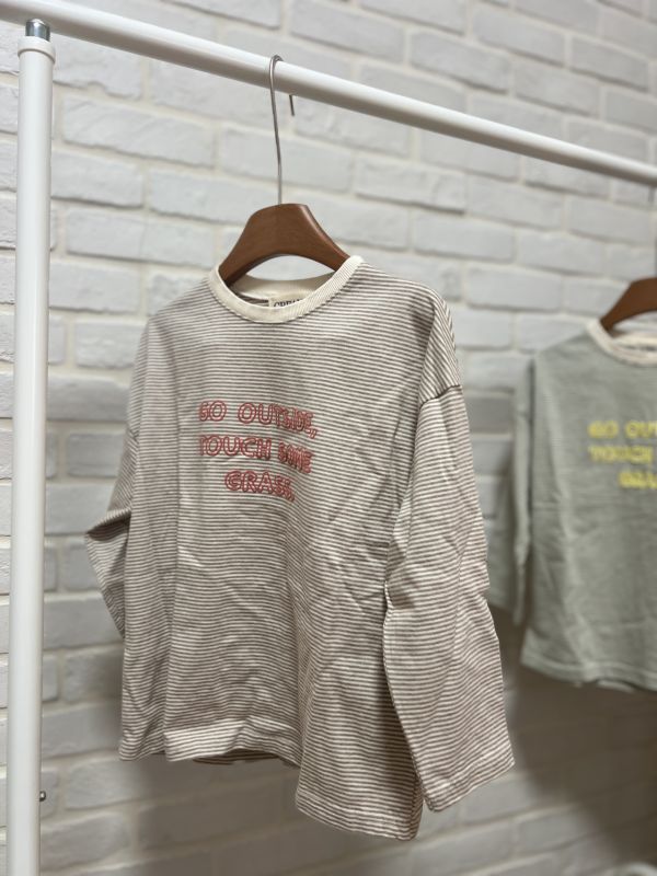 正韓條紋文青長袖上衣 正韓,上衣,文青風,童裝