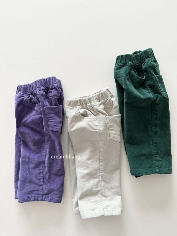 燈芯絨鬆緊長褲(3色) 