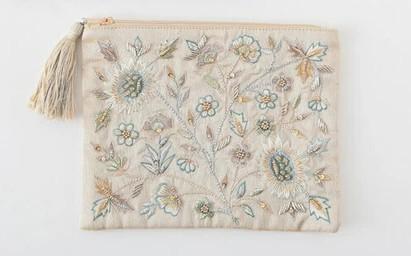 氣質花朵珠繡化妝包 