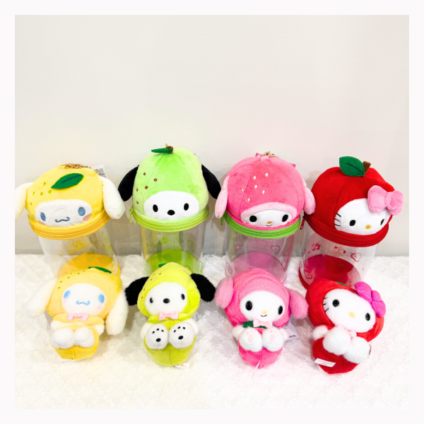 Sanrio水果派對系列(吊飾+罐子包)｜日本 Hello Kitty,大耳狗,Melody,帕恰狗