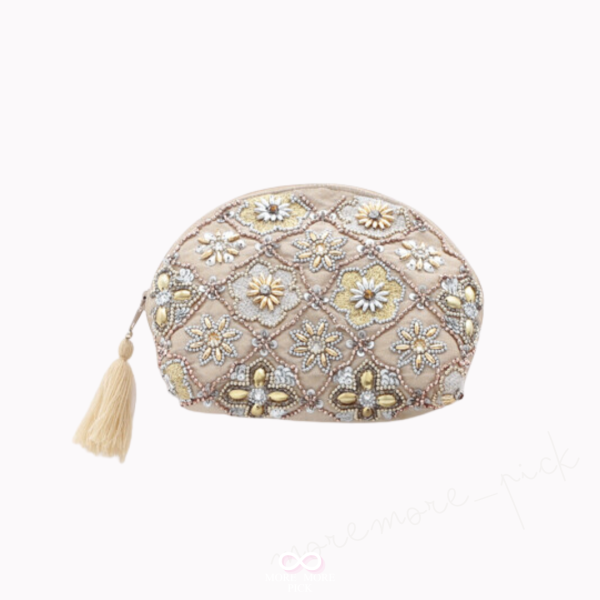 artipur Cottage珠繡半圓化妝包｜日本 