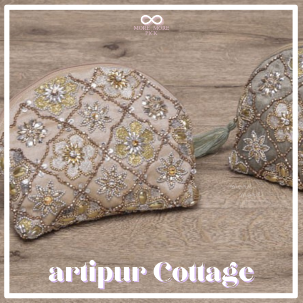 artipur Cottage珠繡半圓化妝包｜日本 