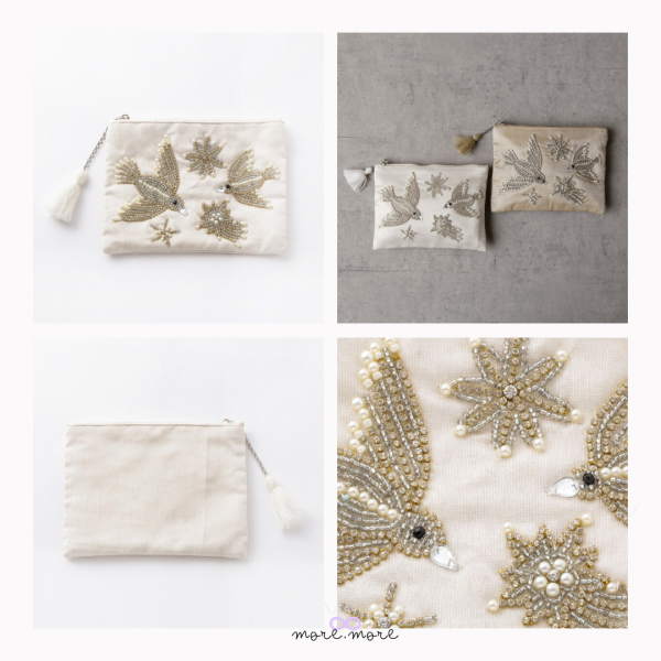 artipur Cottage扁平收納袋·小鳥珠繡｜日本 