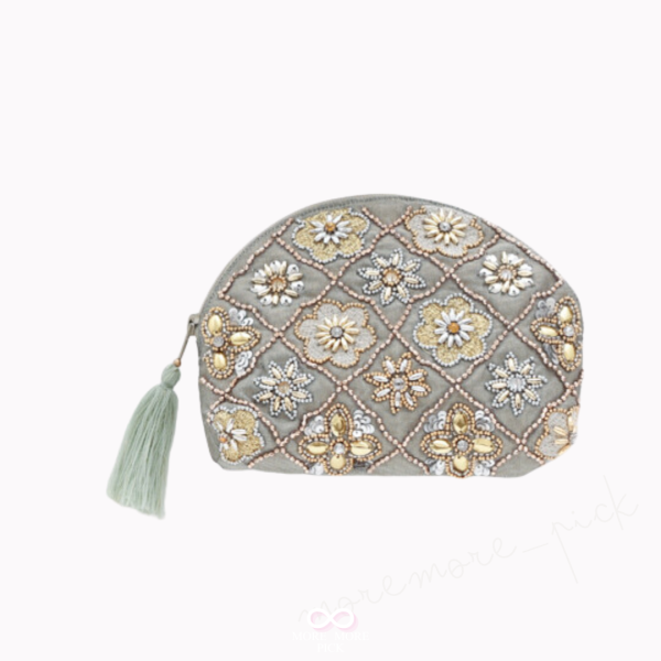 artipur Cottage珠繡半圓化妝包｜日本 