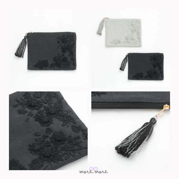 artipur Cottage扁平收納袋·單色刺繡｜日本 