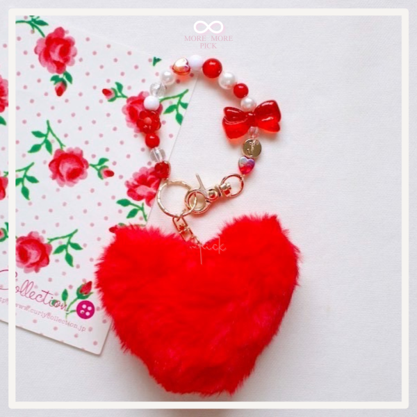 Curly Collection絨毛愛心吊飾|日本 