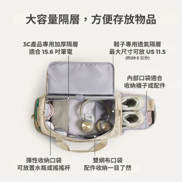 【美國Bagsmart】多功能旅行包 30L 登機包 旅行袋 大容量 健身包 鞋子隔層 背帶可拆 旅遊必備 