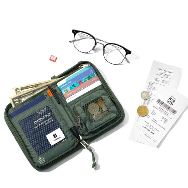 【韓國Branden】防盜機能護照錢包 護照包 零錢包 防盜錢包 防盜側背包 