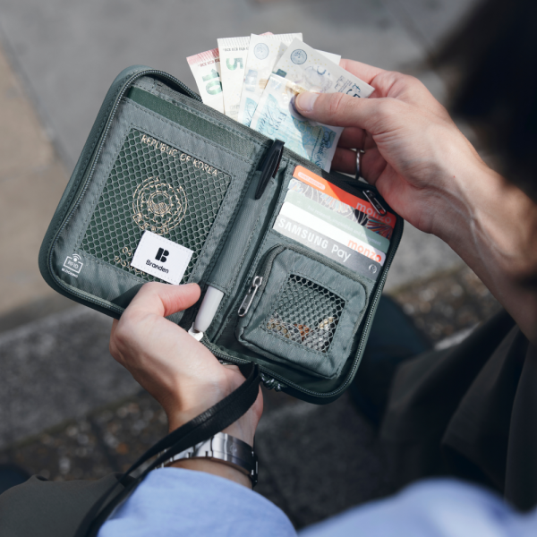 【韓國Branden】防盜機能護照錢包 護照包 零錢包 防盜錢包 防盜側背包 