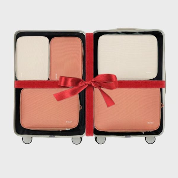 【韓國Branden】二代 超抗壓旅行壓縮袋「奶茶混色」S+S+M+M+L 五件組 壓縮收納袋 壓縮袋 收納袋 旅行收納袋 