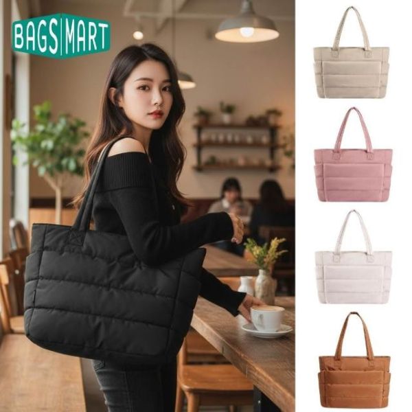 【美國Bagsmart】輕量蓬鬆托特包 20L 托特包 出差通勤 工作包 可放筆電 購物袋 輕旅行 可放A4 