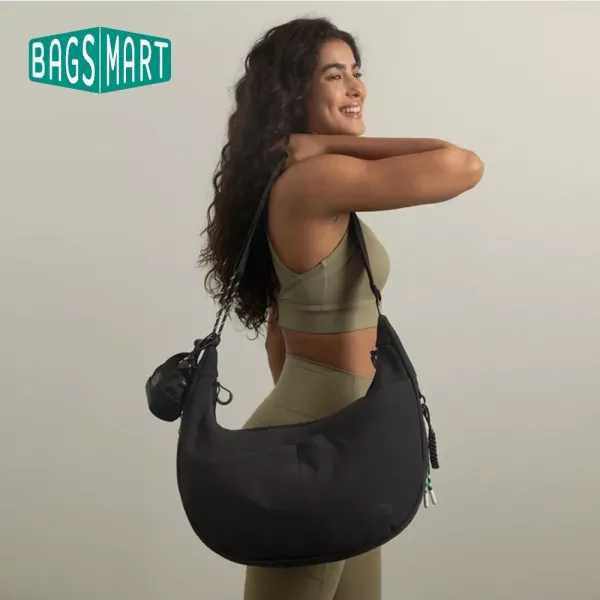 【美國Bagsmart】大容量半月包 16L 半月包 腋下包 原廠保固 單肩包 多隔層 可擴充設計 肩背袋可調 