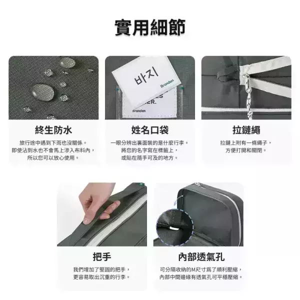 【韓國Branden】二代 超抗壓旅行壓縮袋「粉色混色」 S+S+M+M+L 五件組 壓縮收納袋 壓縮袋 收納袋 旅行收納袋 