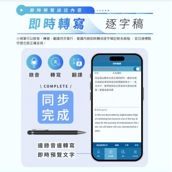 【PHILIPS飛利浦】小飛智能錄音筆 VTR5900 