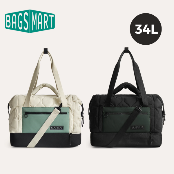 【美國Bagsmart】大容量旅行手提袋 34L 登機包 托特包 大容量 多隔層 手提 背帶可拆 旅遊必備 