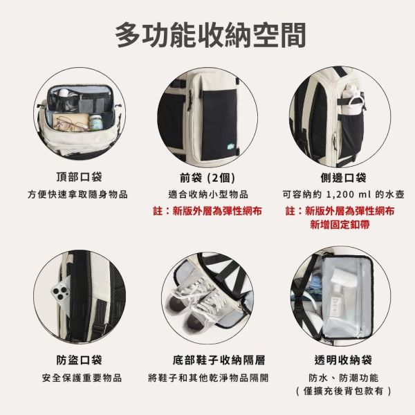 【美國Bagsmart】38L旅人擴充後背包 防盜背包 原廠保固 旅行背包 後背包 登山背包 大容量背包 