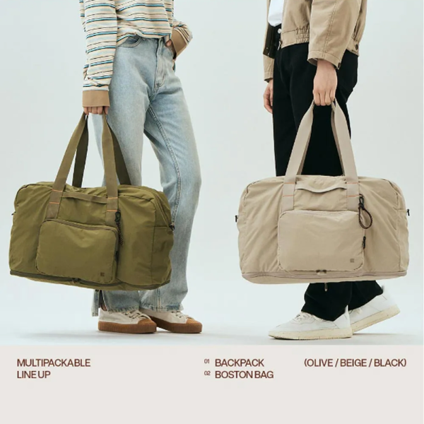 【韓國Branden】多功能可折疊波士頓包 / 斜背包（可擴充） 