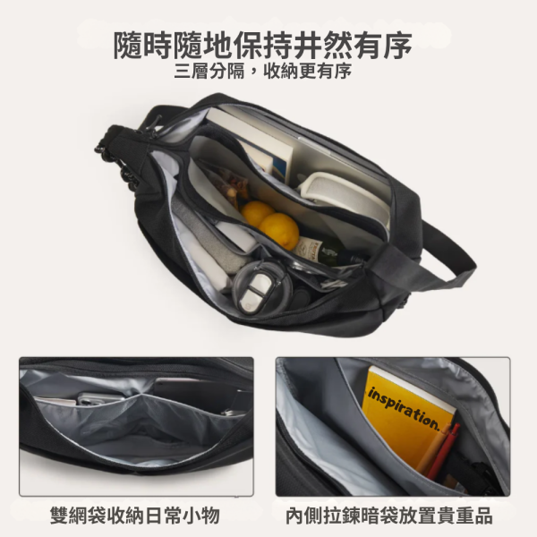 【美國Bagsmart】大容量半月包 16L 半月包 腋下包 原廠保固 單肩包 多隔層 可擴充設計 肩背袋可調 