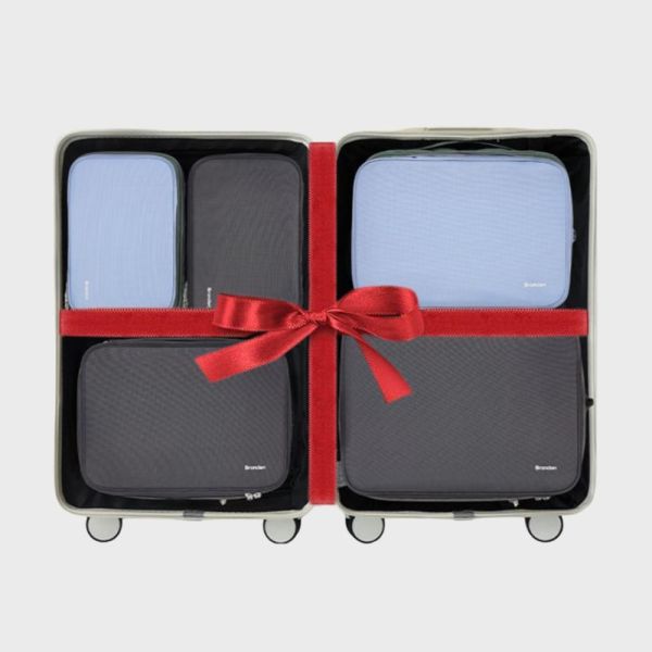 【韓國Branden】二代 超抗壓旅行壓縮袋「藍色混色」S+S+M+M+L 五件組 壓縮收納袋 壓縮袋 收納袋 旅行收納袋 