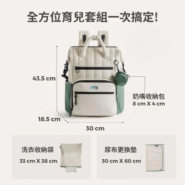 【美國Bagsmart】多功能育兒包 25L 媽媽包 後背包 輕巧容量 多隔層 育嬰用品 尿布墊 防水衣物袋 