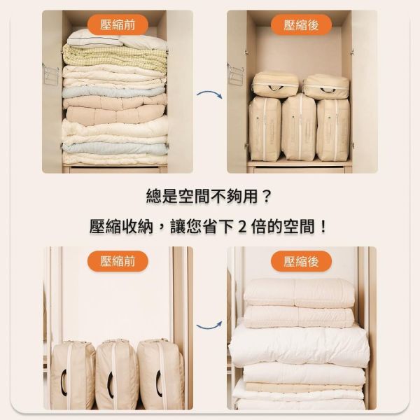 【韓國Branden】XXL 二代 超壓縮免抽氣寢具收納袋 棉被收納袋 外套收納袋 