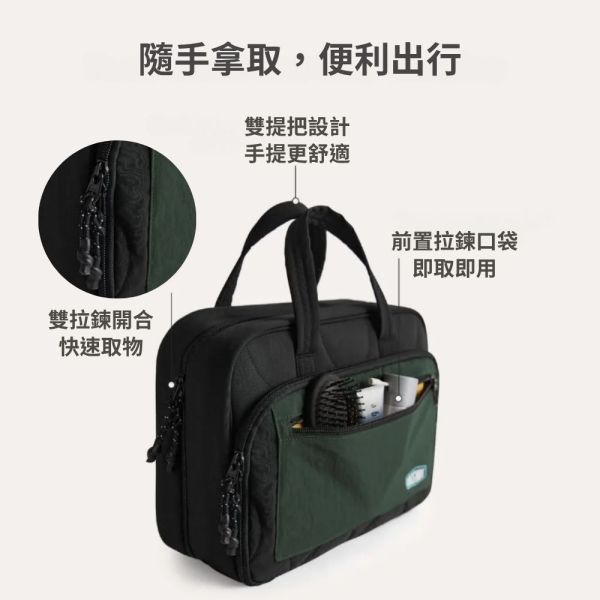 【美國Bagsmart】掛式旅行盥洗包 防水型 盥洗包 大容量 多隔層 運動包 透明拉鍊隔層 化妝品隔層 