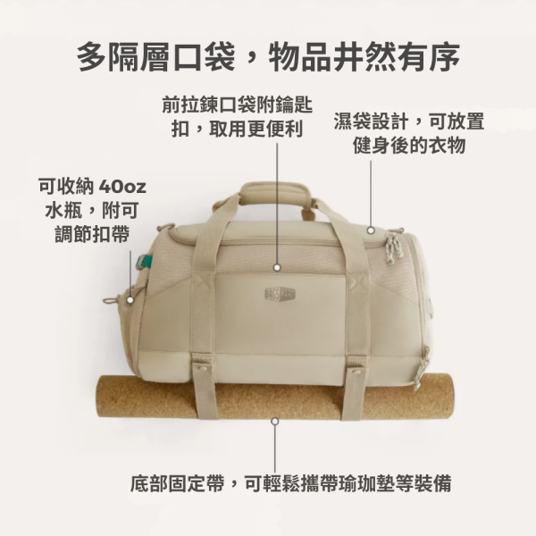 【美國Bagsmart】多功能旅行包 30L 登機包 旅行袋 大容量 健身包 鞋子隔層 背帶可拆 旅遊必備 
