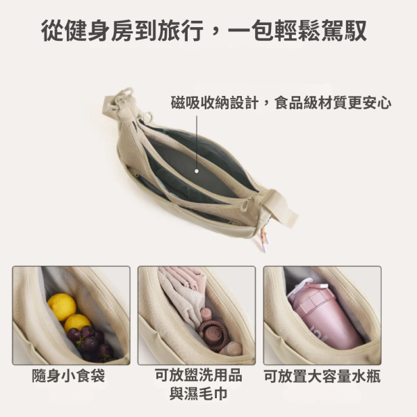 【美國Bagsmart】超輕量半月包 10L 半月包 腋下包 原廠保固 單肩包 多隔層 可擴充設計 肩背袋可調 